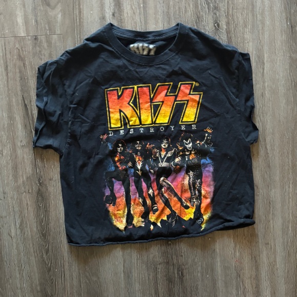 kiss band tee cropped - Picture 1 of 2